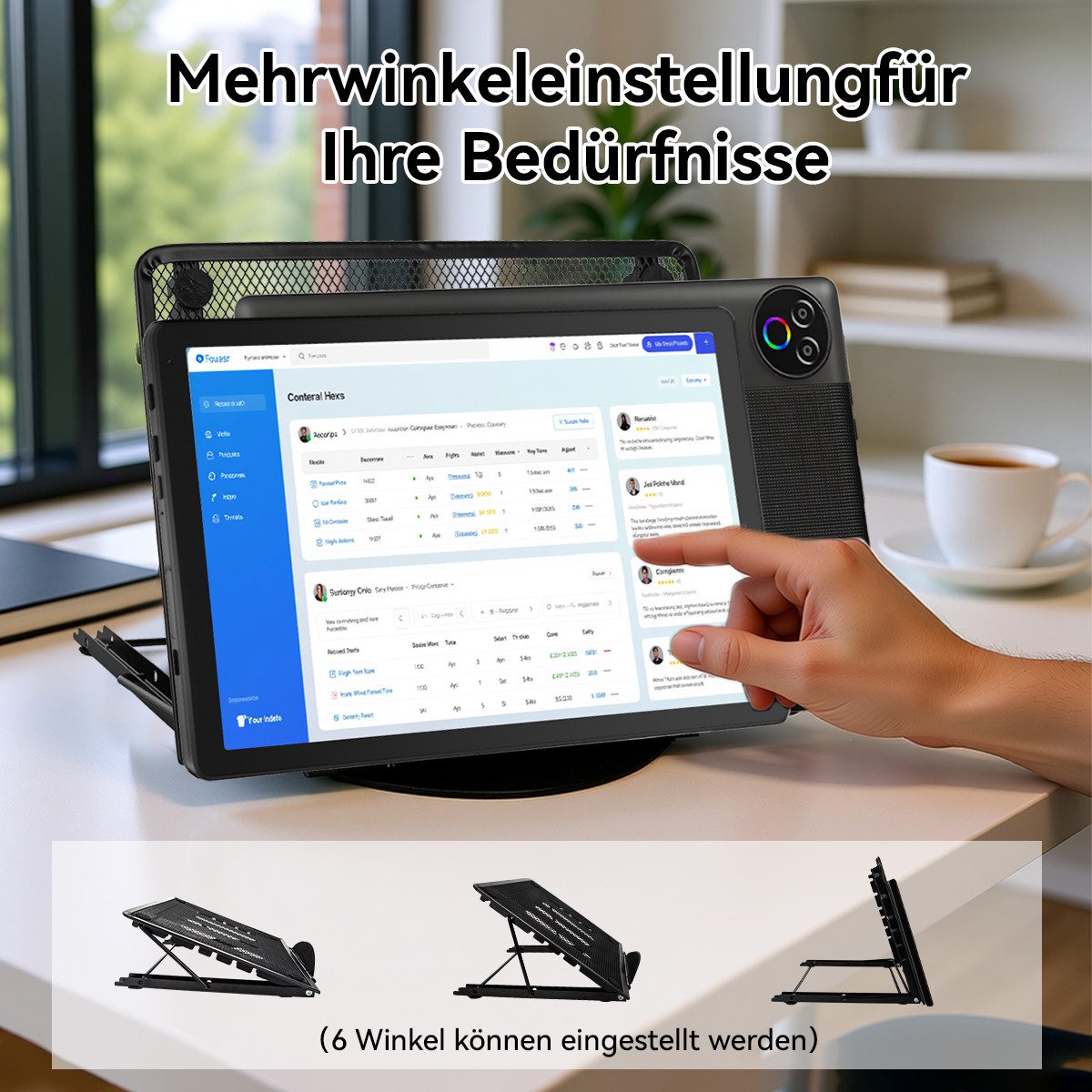 BUFO 10 Zoll Android 15, 20(3+17)GB+64GB, 1280x800 HD Display, WiFi 6 Tablet (10", 64 GB, Android, WiFi, Android 15 mit Kühlständer, 5-Core, Dual-Kameras)