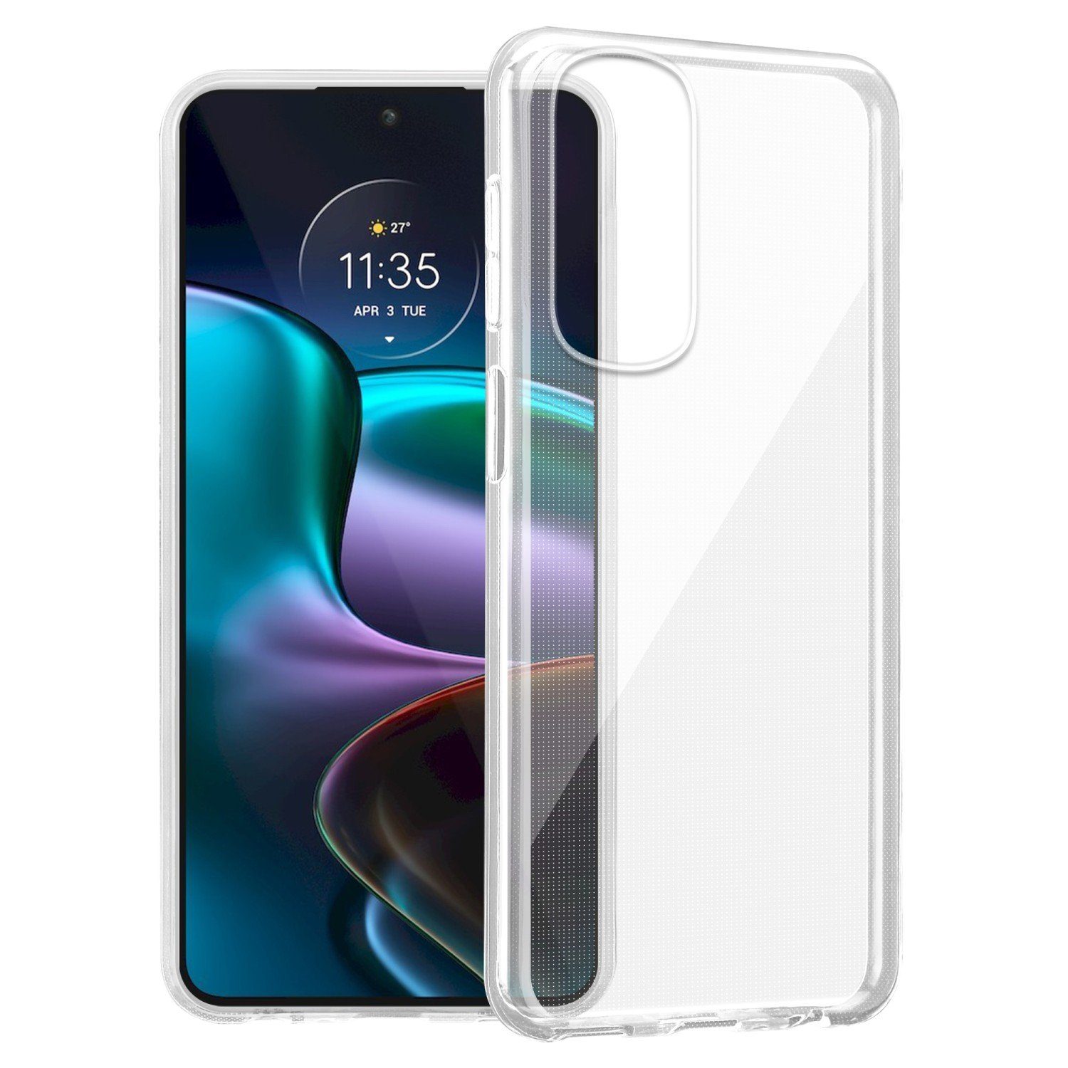 Cadorabo Handyhülle für Motorola EDGE 30 Hülle Motorola EDGE 30, Hülle TPU Silikon Handy Schutzhülle Slim Transparent Case Cover