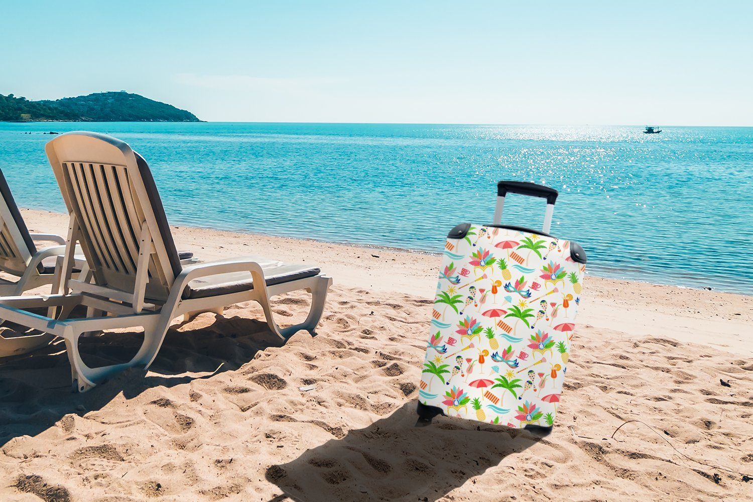 MuchoWow Handgepäckkoffer Muster Ferien, Karneval, Handgepäck für Trolley, rollen, Reisekoffer Brasilien mit Rollen, - 4 - Reisetasche