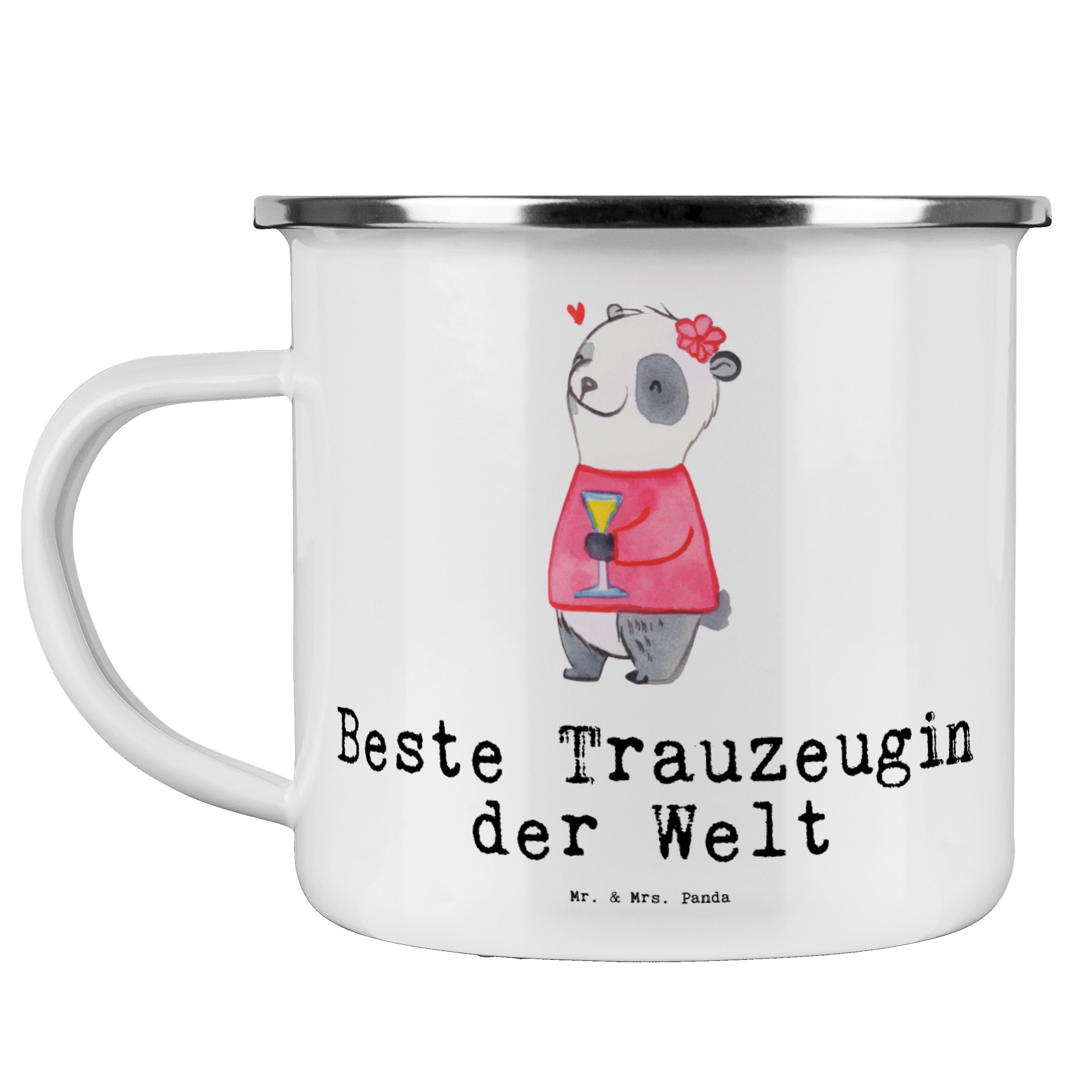 Mrs. Welt - - Beste Trauzeugin Stand, Weiß Mitbringsel, Panda Mr. & Emaille Becher der Geschenk, Panda