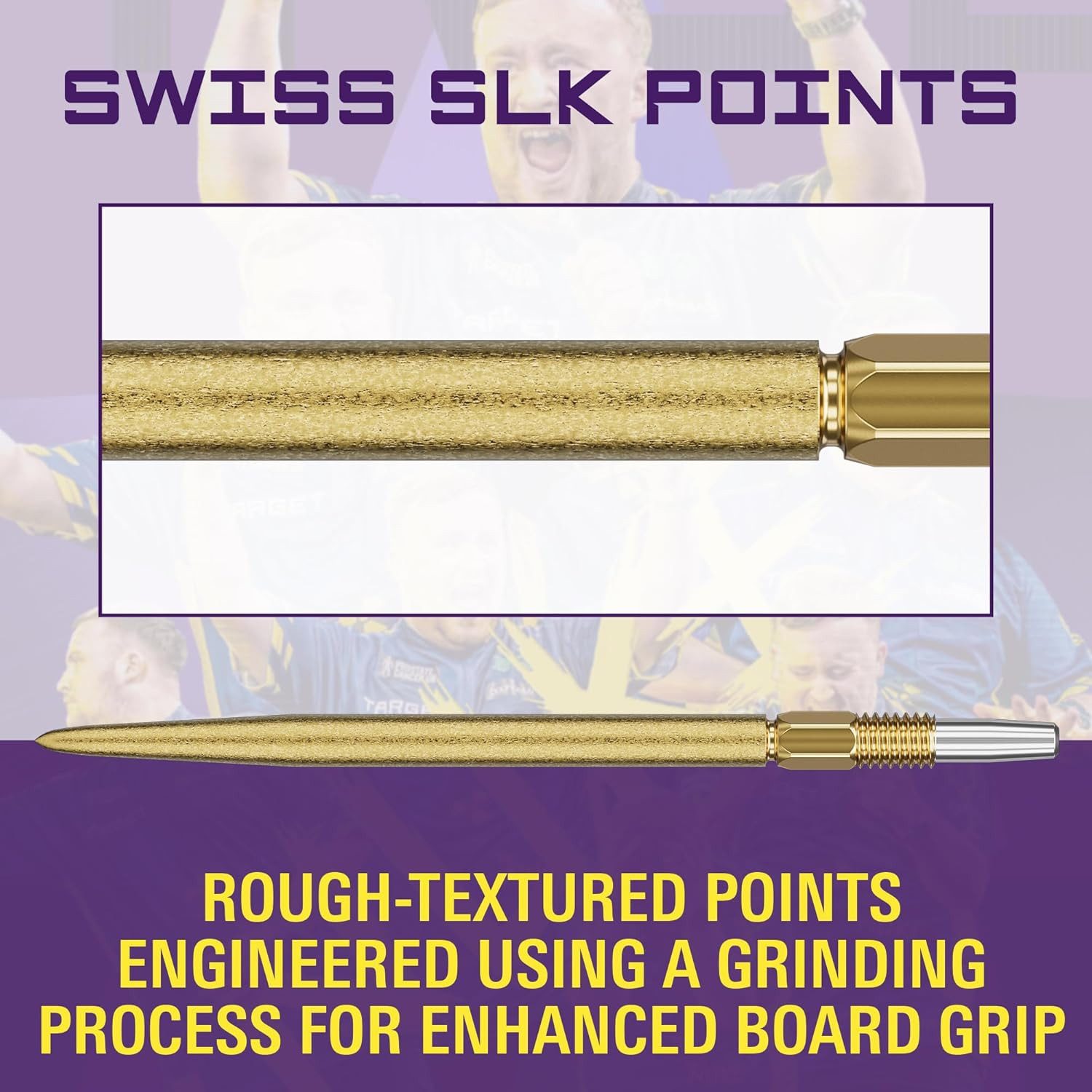 TARGET DARTS Dartpfeil 2 Set / 6 Stück Swiss Point SLK Luke Littler Dartspitzen 42MM - Gold – Bild 5 von 5