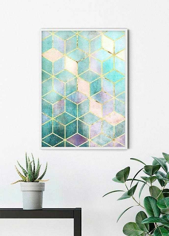 Komar Poster Mosaik Verde, St), Schlafzimmer, (1 Kinderzimmer, Abstrakt Wohnzimmer
