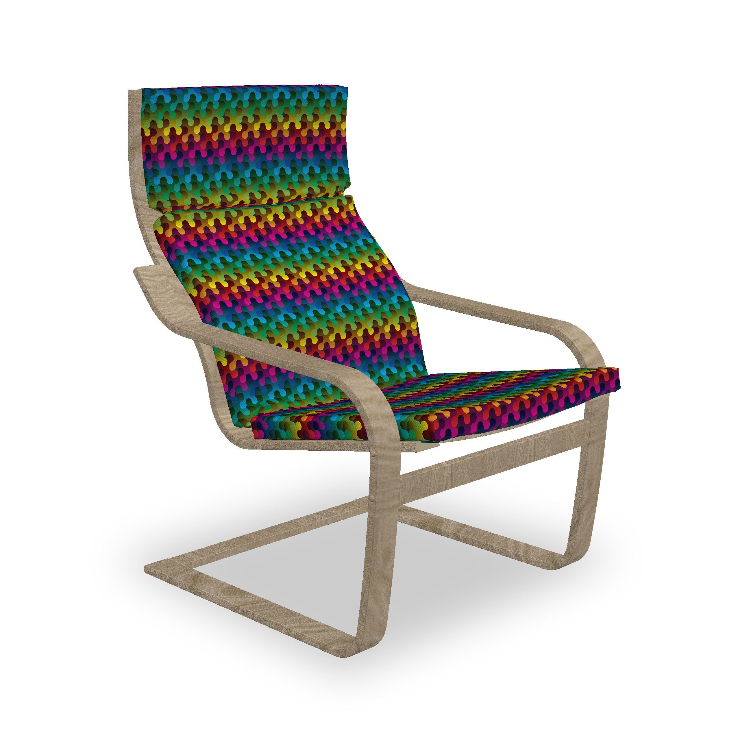 Abakuhaus Stuhlkissen Sitzkissen mit Stuhlkissen mit Hakenschlaufe und Reißverschluss, Geometrisch Digitale Puzzle-Art