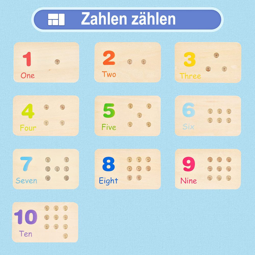 CLTYQ Lernspielzeug Holz-Zählspielzeug für Kleinkinder,Montessori Mathemati günstig online kaufen