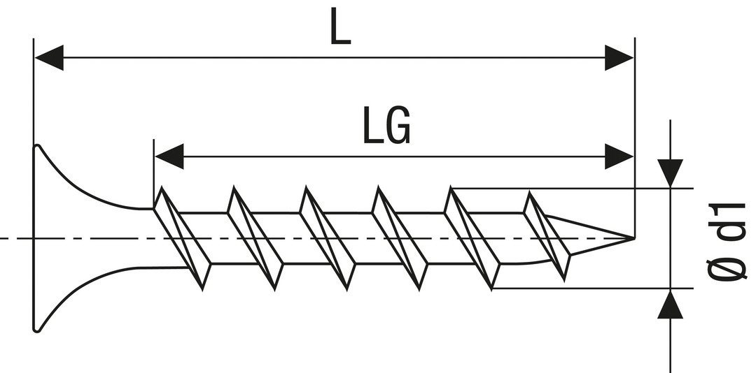 Thumbnail - SPAX Schraube SPAX GIX-B Grobgewinde Trompetenkopf H2 phos.sw magaziniert, 3,9x35mm