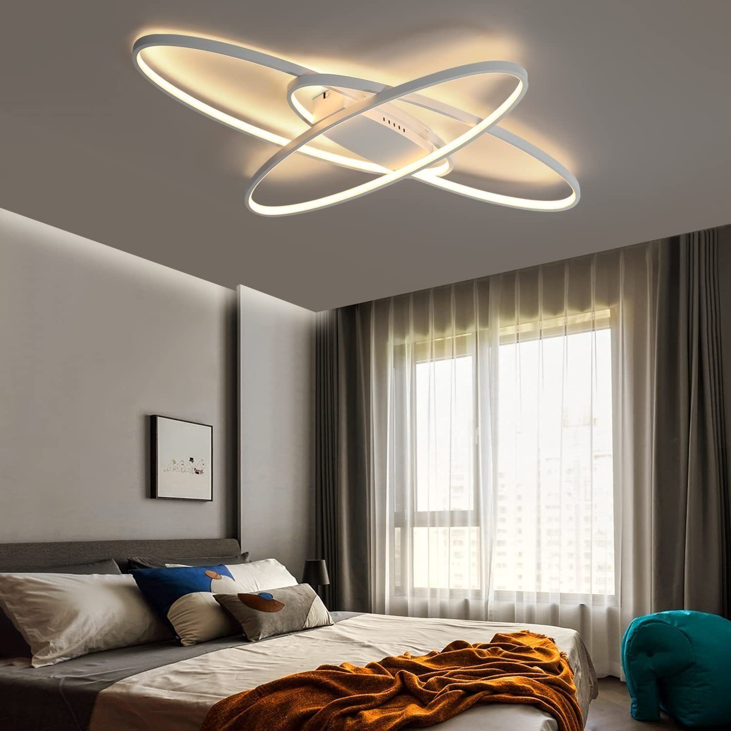 Weiss Deckenlampe Leuchte,3-farbig mit Fernbedienung LED DOPWii Deckenleuchten