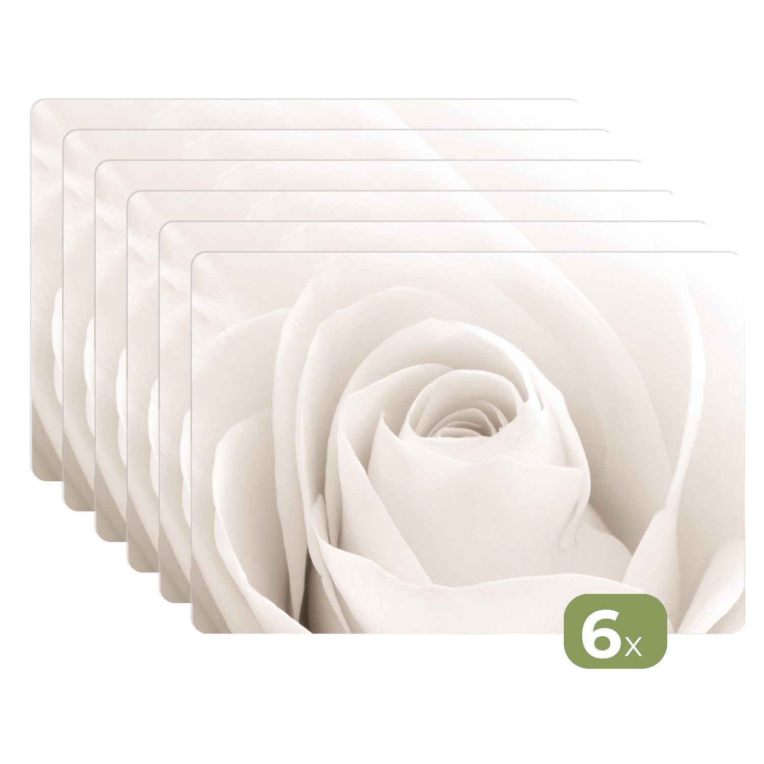 Platzset Rose - Weiß - Floral - Botanisch - Natur
