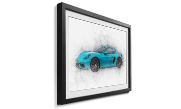 WandbilderXXL Bild mit Rahmen Blue Power, Auto, Wandbild, in 4 Größen erhältlich