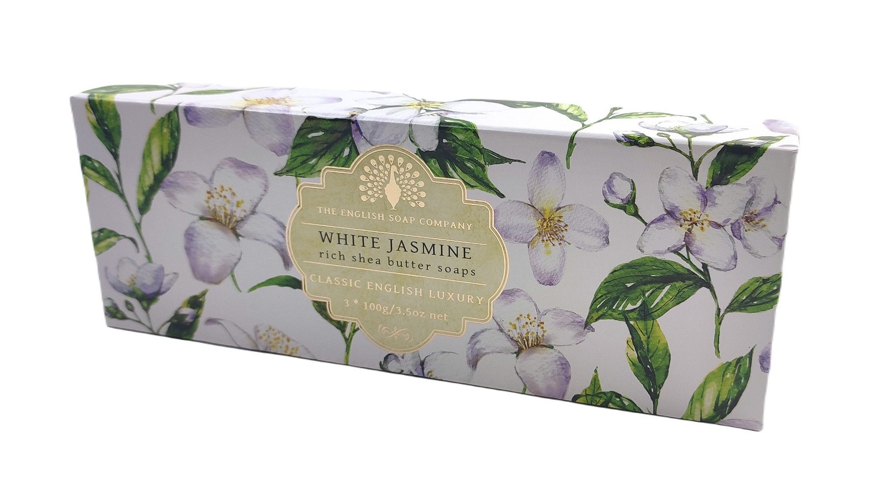 Handseife THE ENGLISH SOAP Geschenkbox mit weißer Jasmin-Dreifachseife Luxury Sh