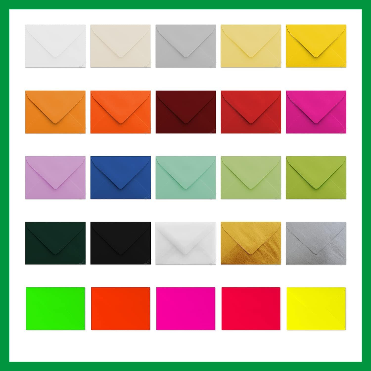 Briefumschläge24Plus Briefumschlag 25 Mini 5,0 x 7,0 cm Briefumschläge Mini größe Verschiedene Farben, 50 x 70 mm Briefumschläge Mini Recyceltes Material