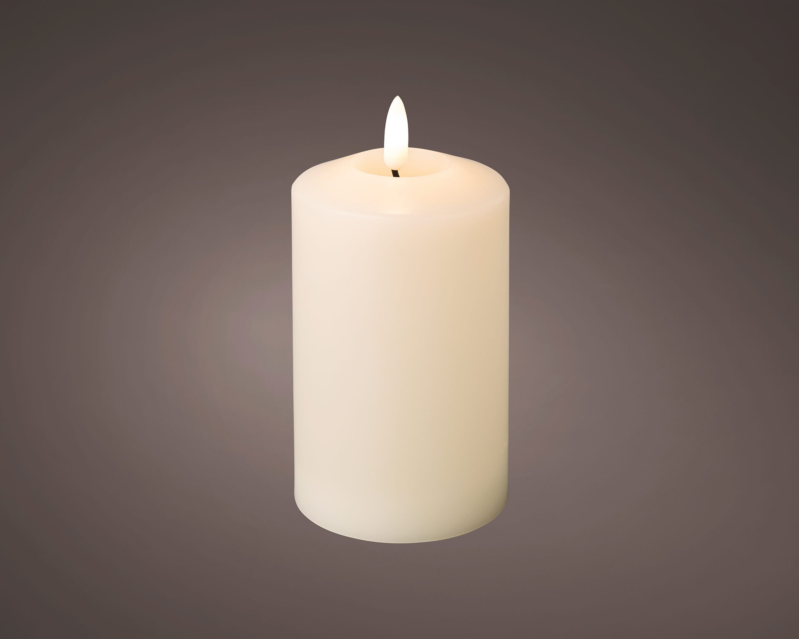 Lumineo LED-Kerze, Timer, warmweiß, LED Kerze 7,5x14,5cm mit Timer Wachs Creme / Warmweiß