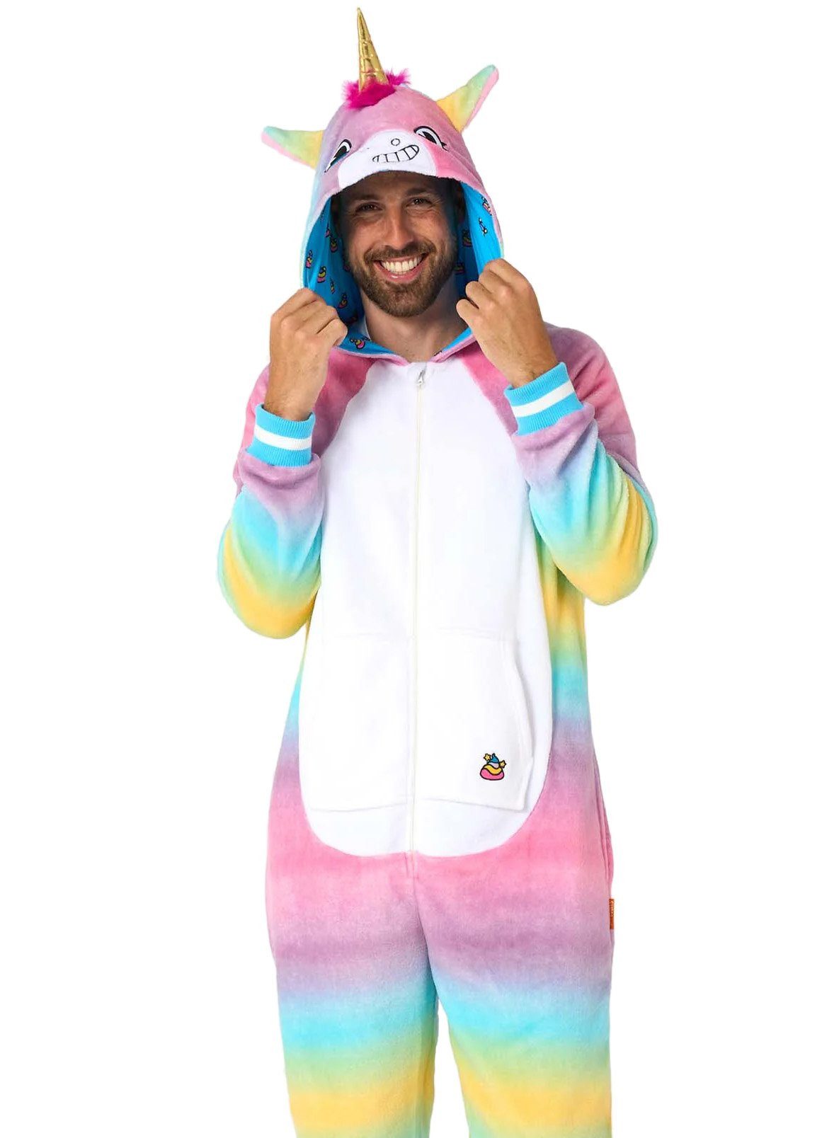 Opposuits Kostüm Einhorn Overall Onesie - Karneval Faschingskostüm, Der Overall beweist: jedes Tier eignet sich zum Kuscheln!