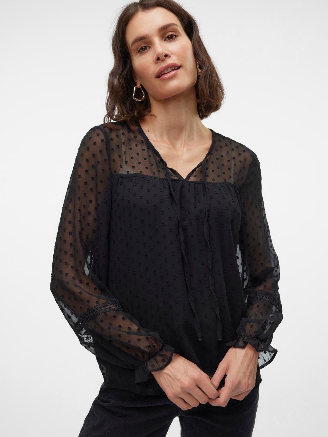 Vero Moda Langarmbluse VMLEAH LS LACE günstig online kaufen