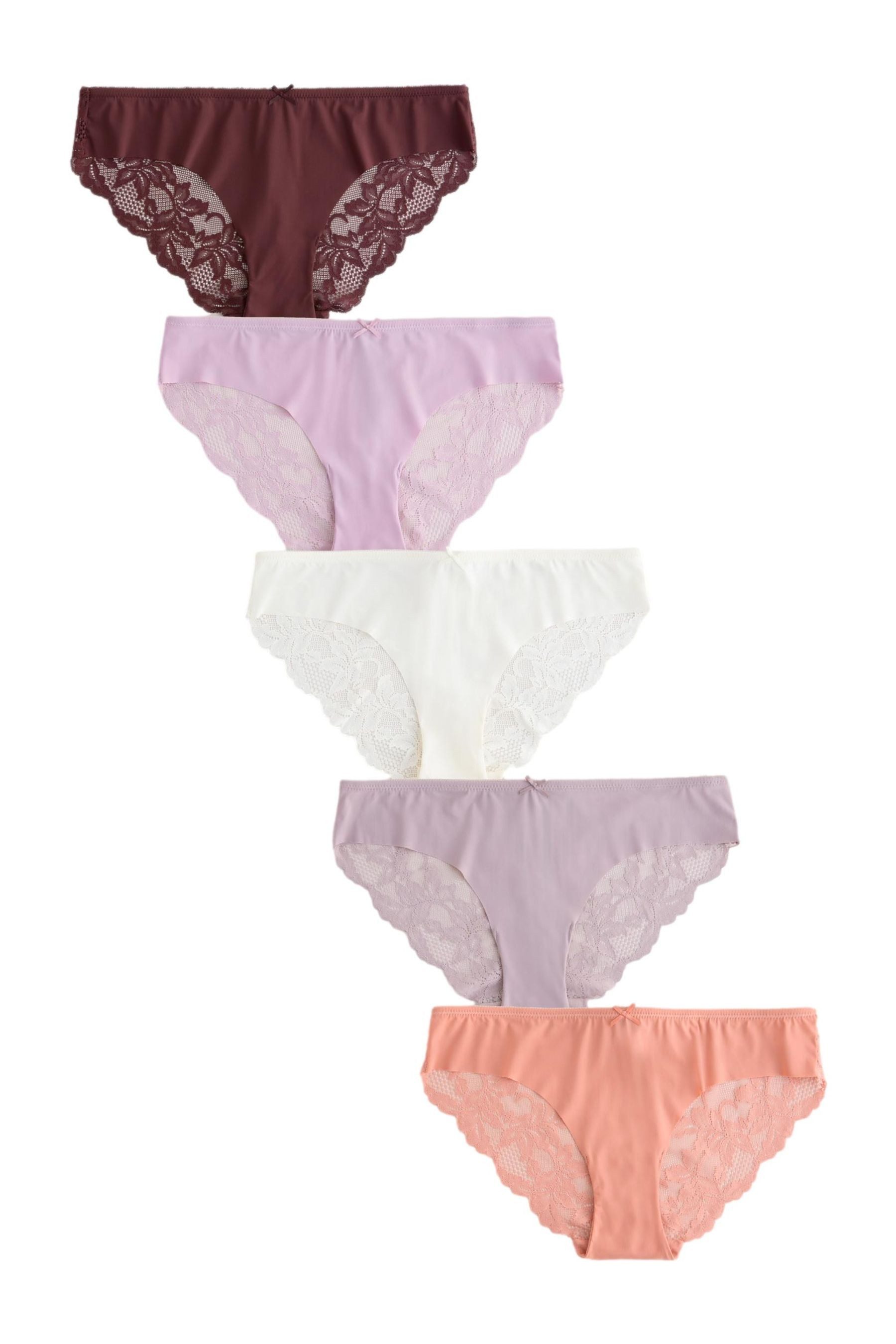 Brasilslip Nahtlose Slips mit Spitze im 5er-Pack, Brazilian