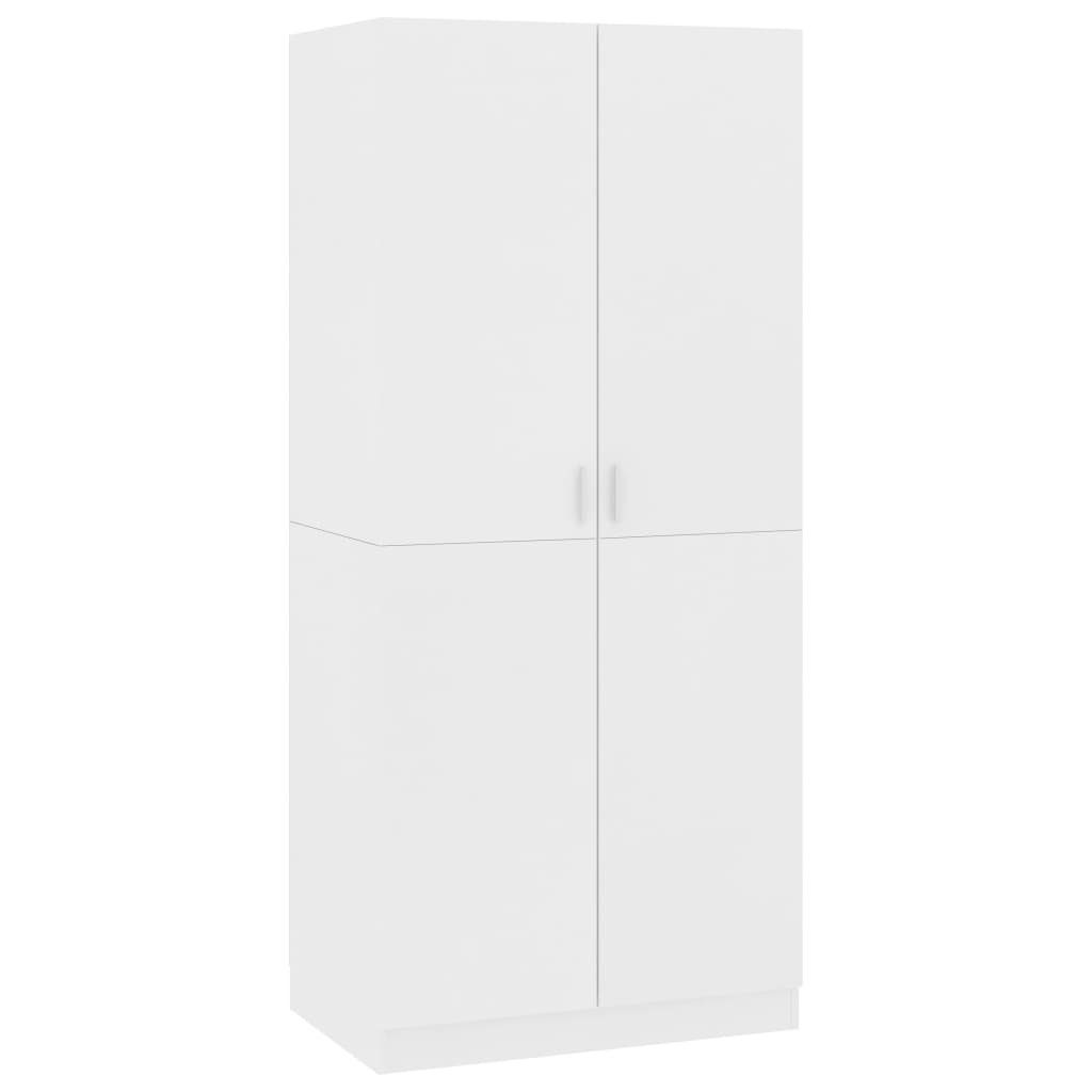 Weiß Holzwerkstoff 80x52x180 cm vidaXL (1-St) Kleiderschrank Kleiderschrank