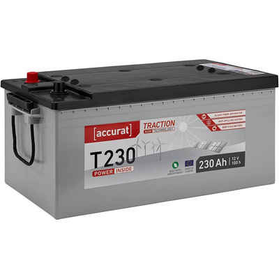 accurat AGM Batterie 12V 230Ah für Wohnmobil Wohnwagen, Camper, Camping, Solar Batterie, (12 V V)