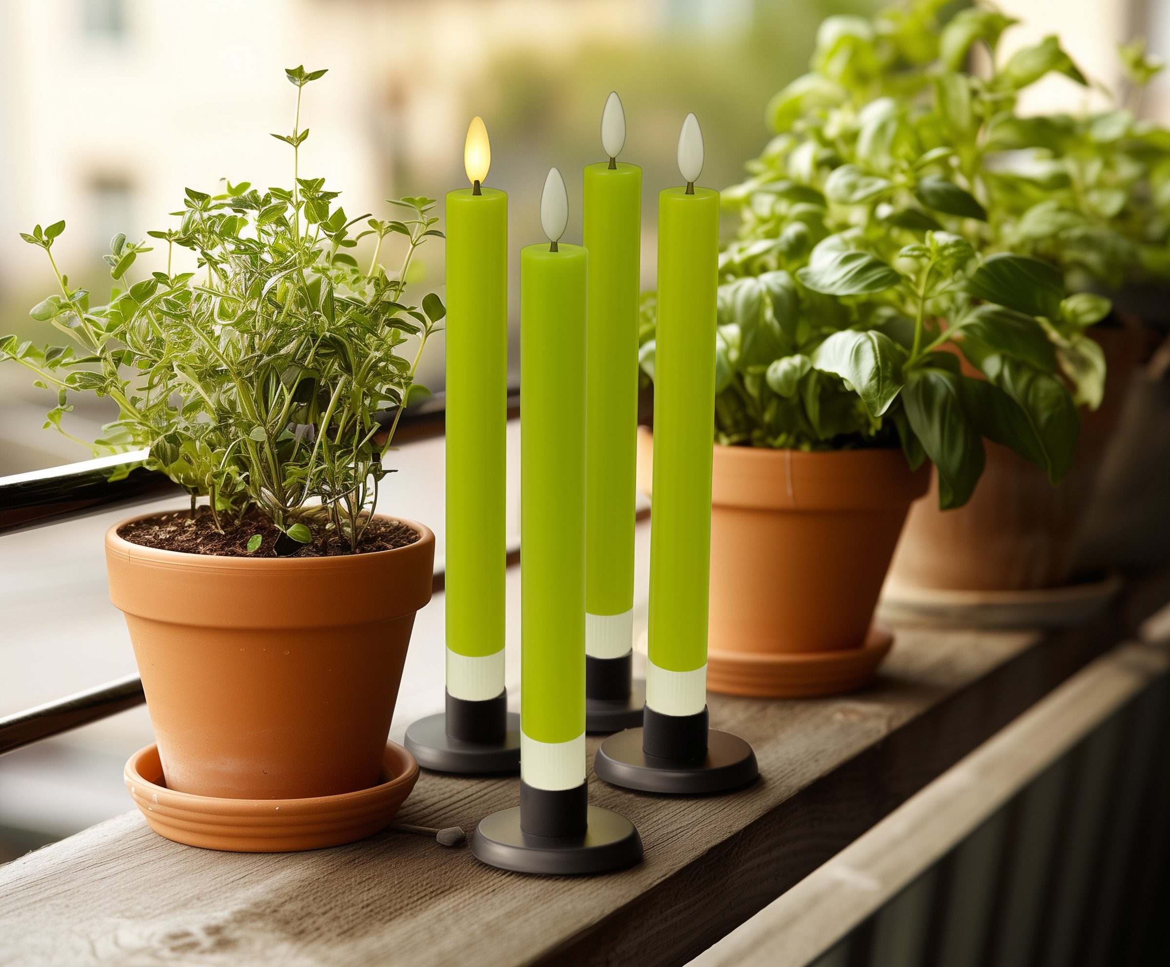 Fachhandel Plus LED-Kerze Stabkerzen 24,5 cm, LED Echtwachskerzen mit Timer und Fernbedienung, stimmungsvolle Beleuchtung mit modernster Technik