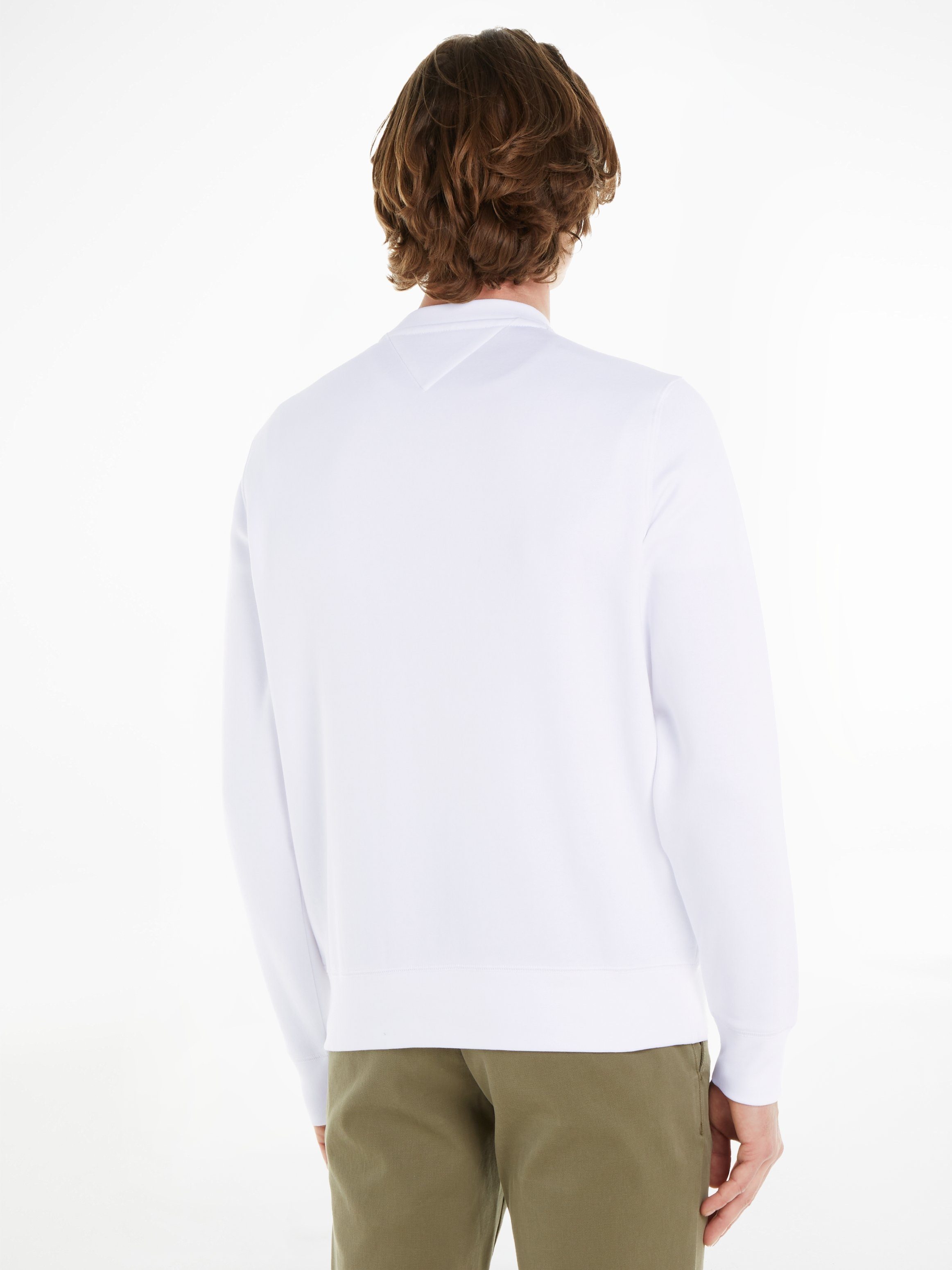 Tommy Hilfiger Sweatshirt TOMMY LOGO unifarben, casual, regular fit, Baumwollmix, Rundhals
