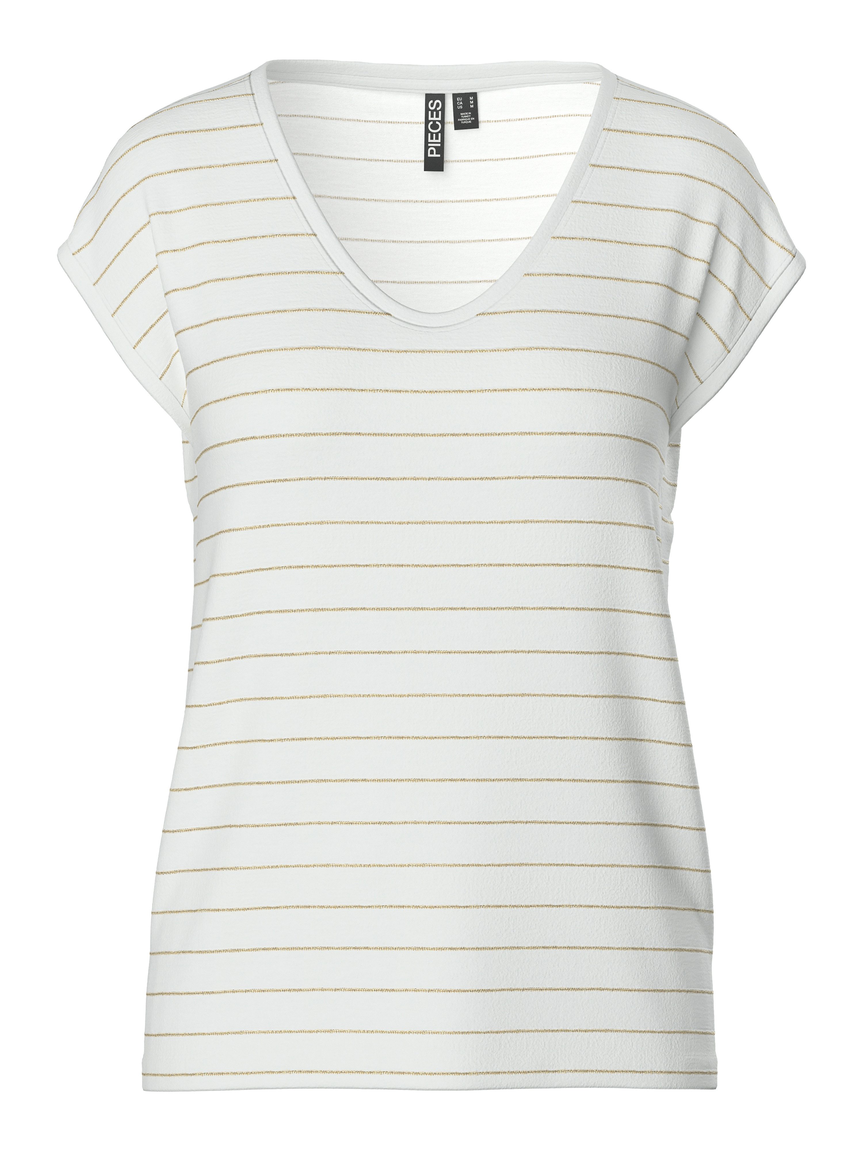 pieces T-Shirt PC BILLO mit Glitzerstreifen günstig online kaufen