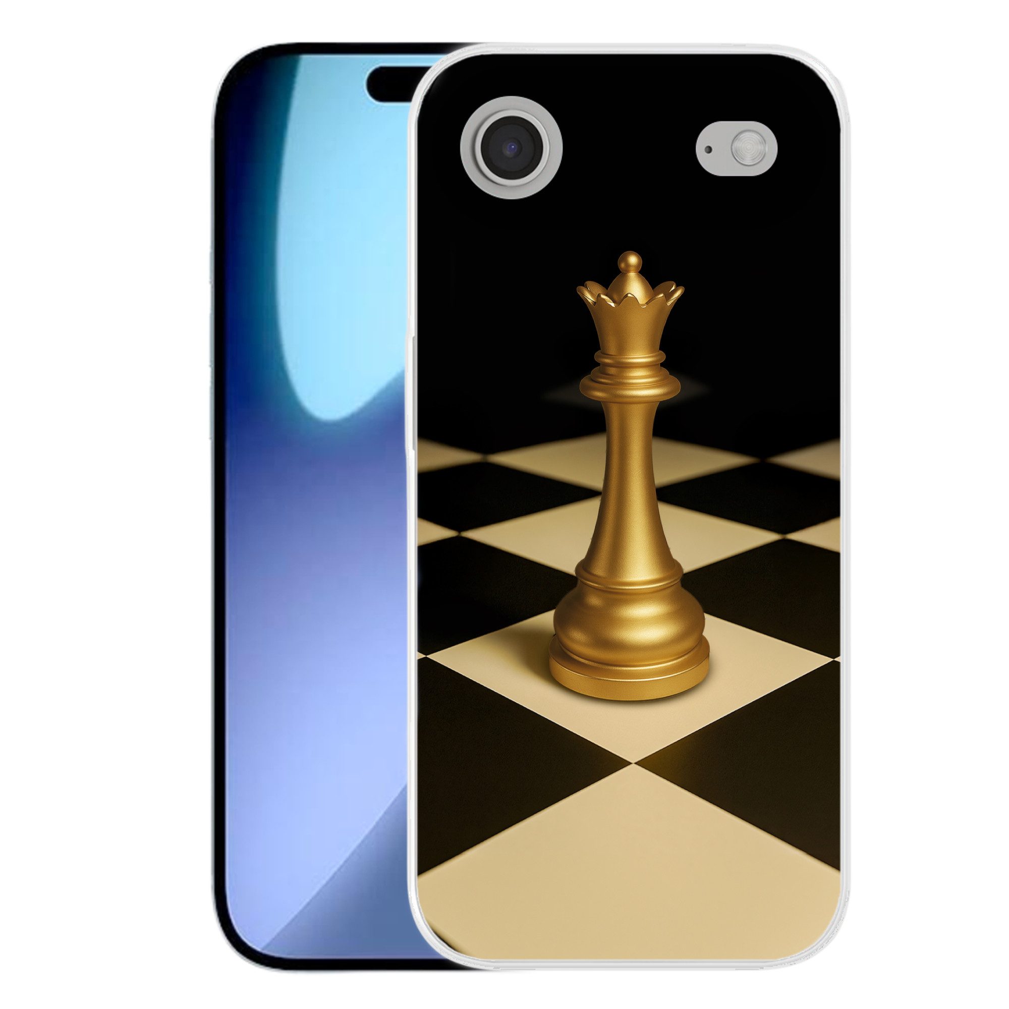MuchoWow Handyhülle für Apple iPhone Air Dame - Schachfigur - Blockiert - Gold, Smartphone-Bumper, Print, Handy Schutzhülle Dünn