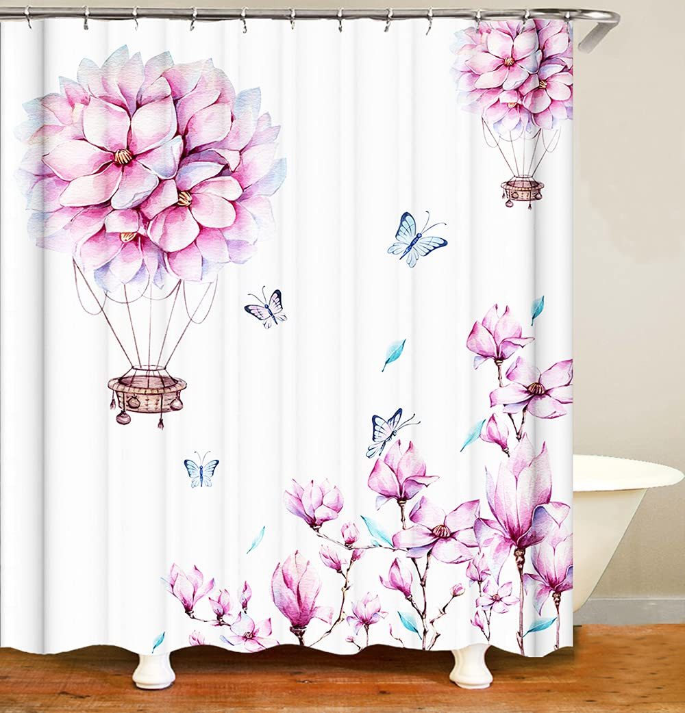 M&W DAS DESIGN Duschvorhang Shower curtains Anti schimmel Waschbar 180x200cm Kirschblüte