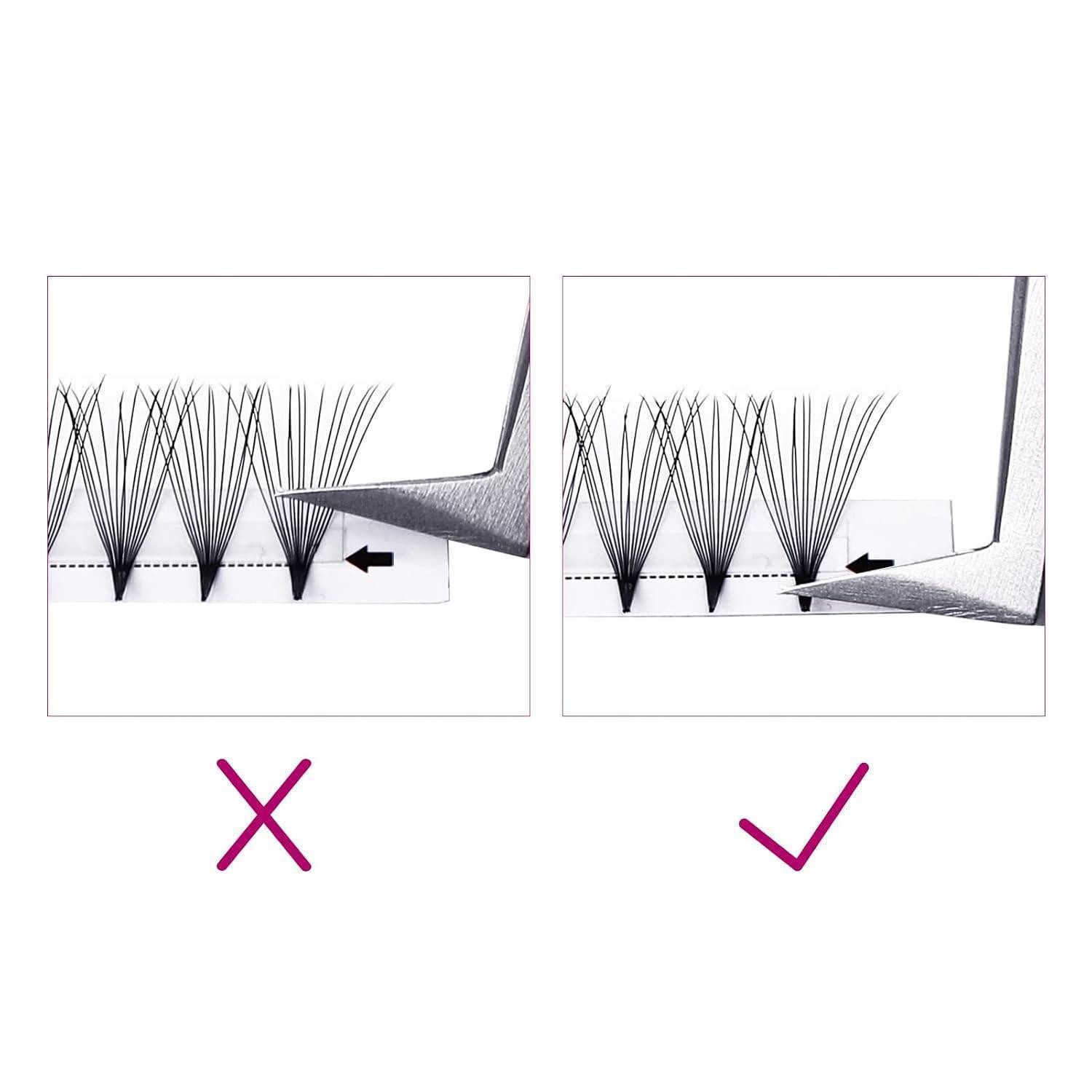 LuxusKollektion Einzelwimpern Wimpernverlängerung 14D 0.07mm D-Curl 11mm Schwarz