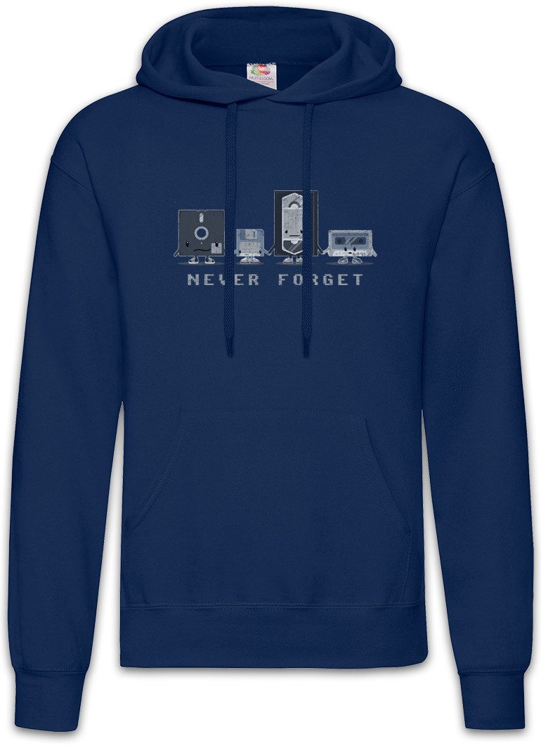 Urban Backwoods Hoodie Never Forget Herren Hoodie Floppy Disk Retro Kassette VHS Video (1-tlg) Diskette Floppy Disk Oldschool