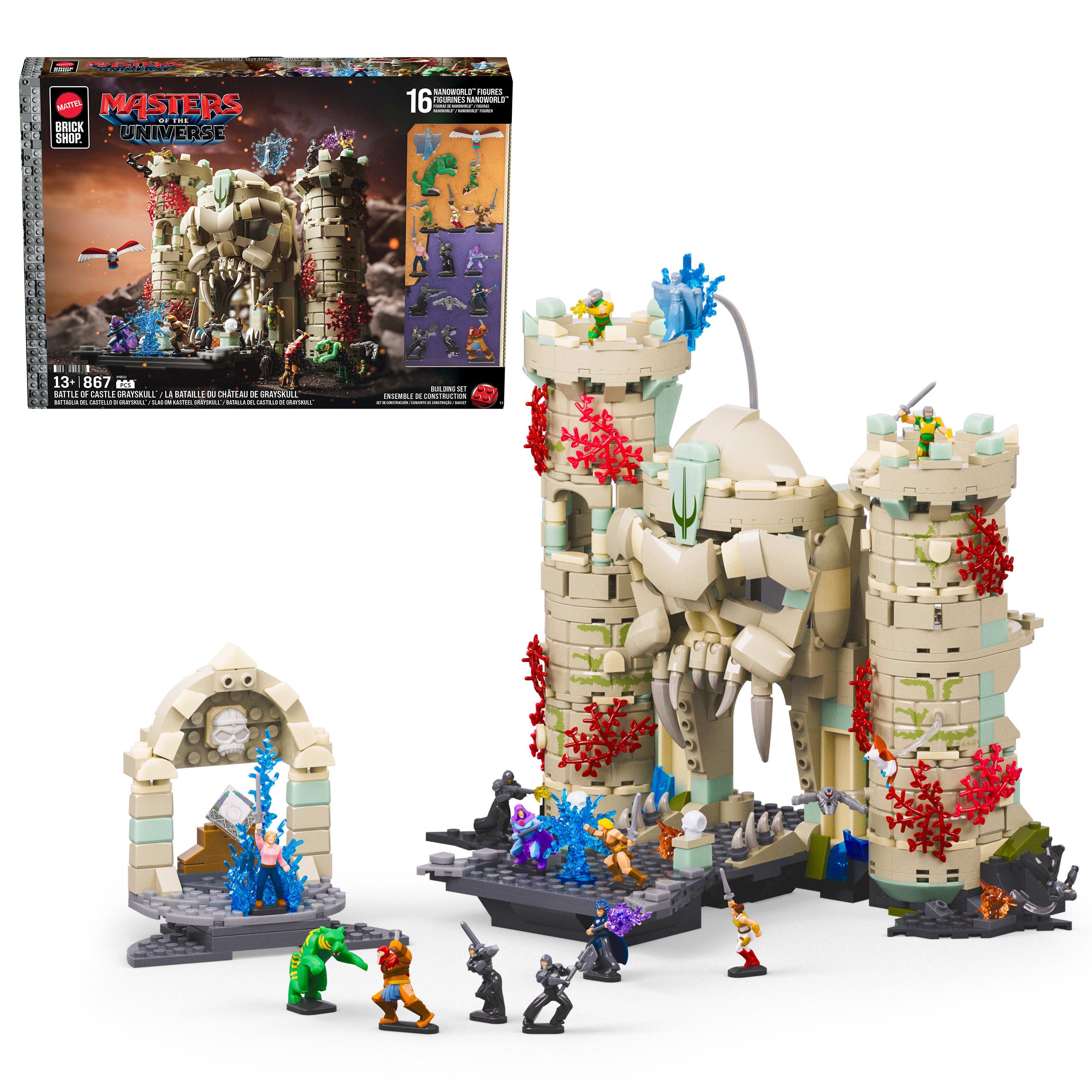 Mattel® Modellbausatz Mattel Brick Shop Master of the Universe - Battle of Castle Grayskull, (867-tlg), Bauset