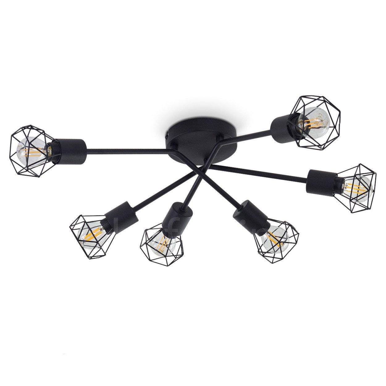 hofstein Deckenleuchte »Borio« Deckenlampe aus Metall in Schwarz, ohne Leuc günstig online kaufen