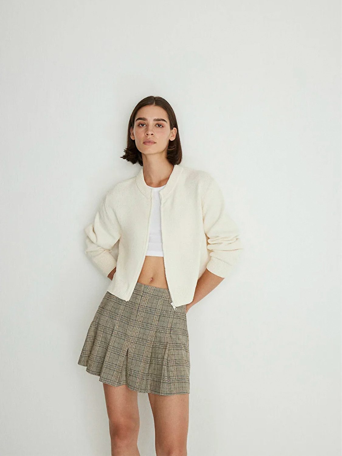 Mavi Cardigan Strickjacke Regular Fit Reißverschluss Cardigan FULL ZIP CARDIGAN; tofu