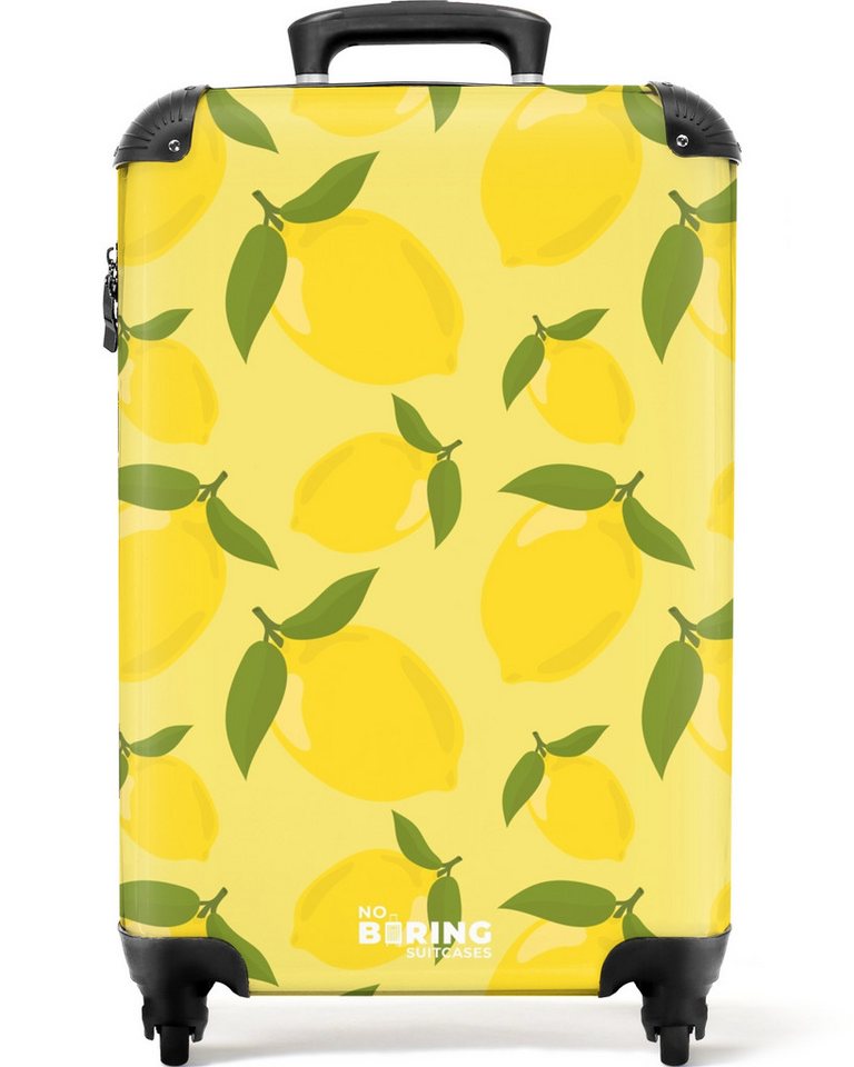 NoBoringSuitcases.com© Hartschalen-Trolley Pastellgelb mit Zitronen 55x35x20cm, Handgepäck Koffer & Trolleys, Luggage, Reisekoffer Frauen