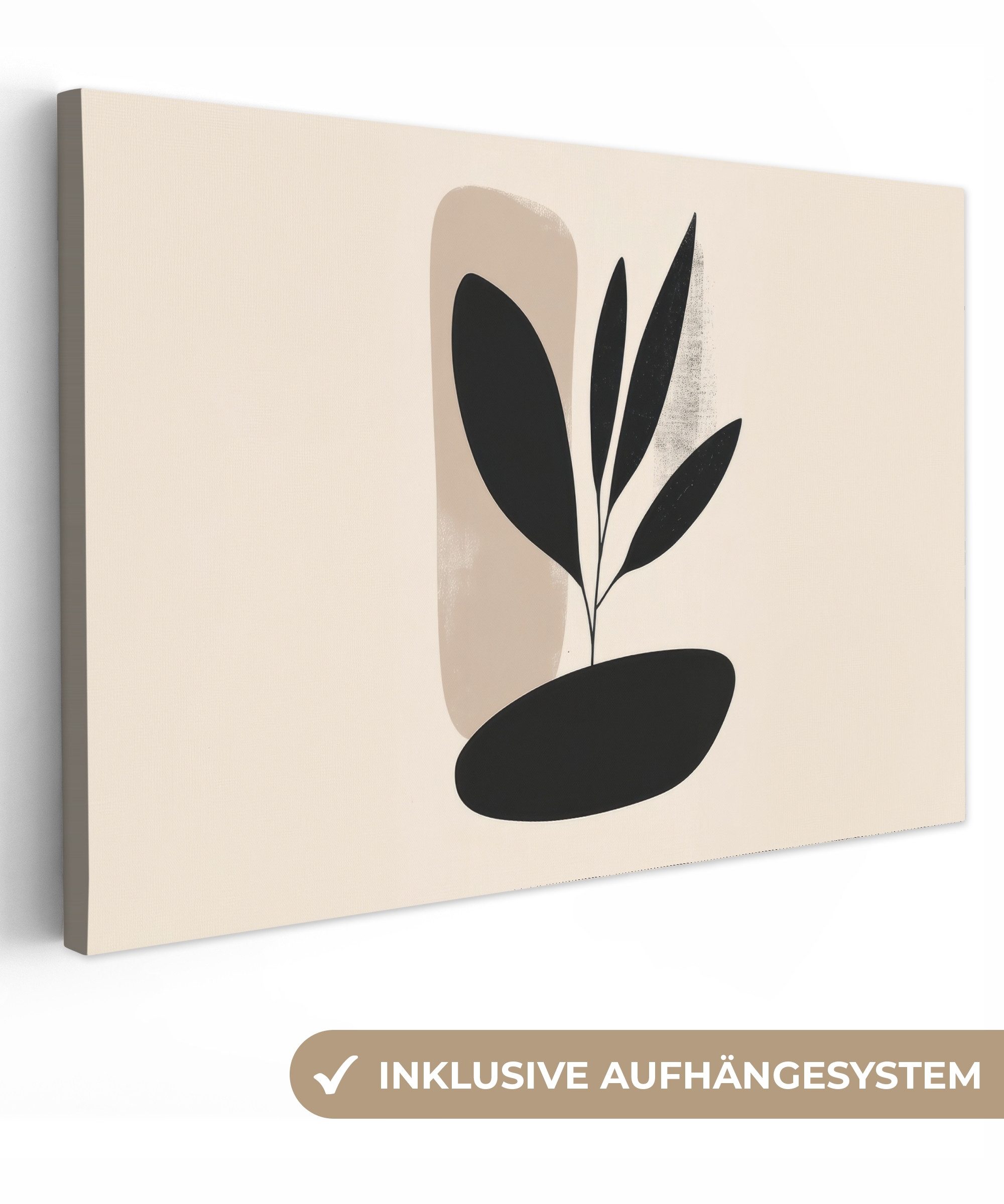 OneMillionCanvasses® Leinwandbild Pflanze - Beige - Japanisch, Fotodruck (1 günstig online kaufen