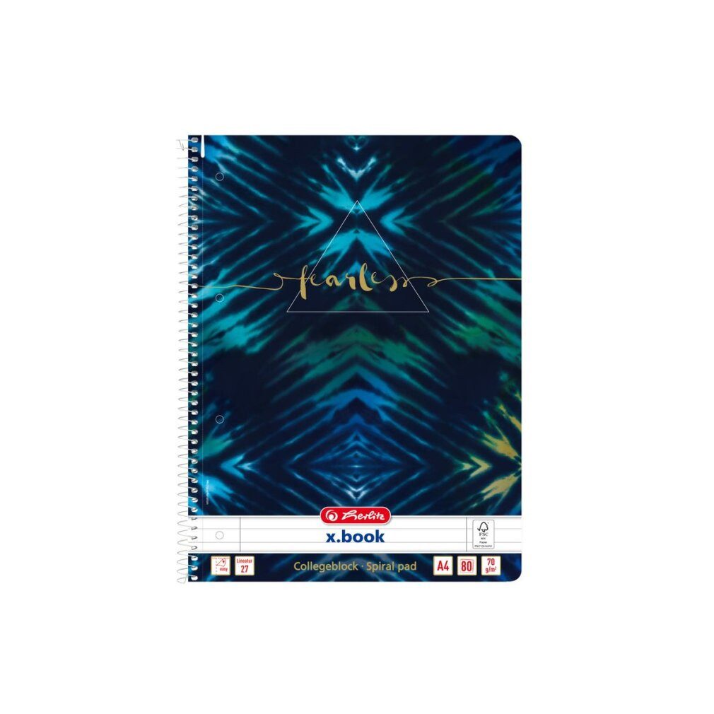 Herlitz Collegeblock Collegeblock x.book Fearless liniert DIN A4 Innen- und Außenrand