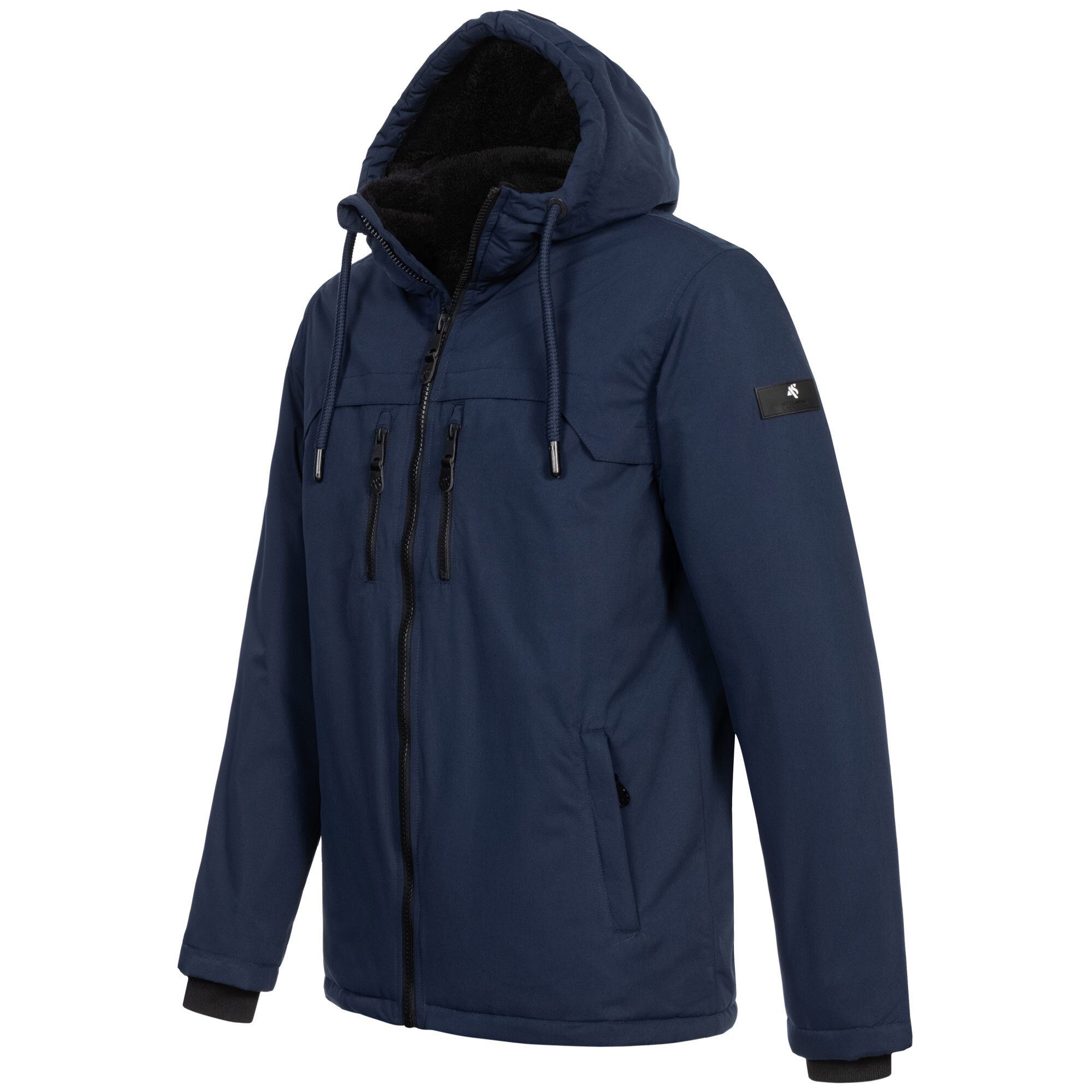 Alessandro ASMori mit Salvarini Winterjacke Navy Teddyfell warmem