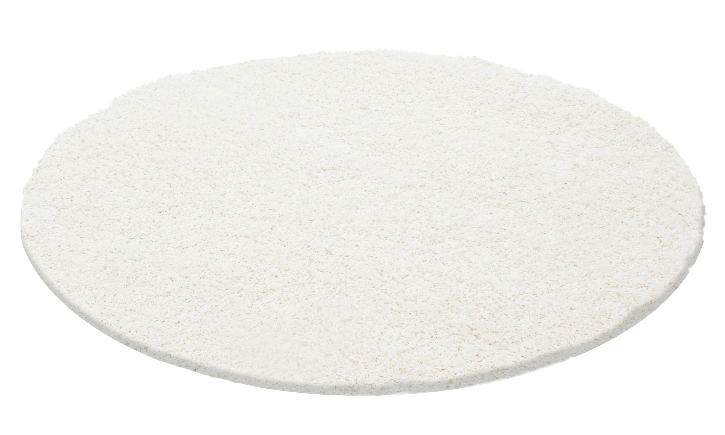 Carpettex Hochflor-Teppich Unicolor - Einfarbig, Rund, günstig online kaufen