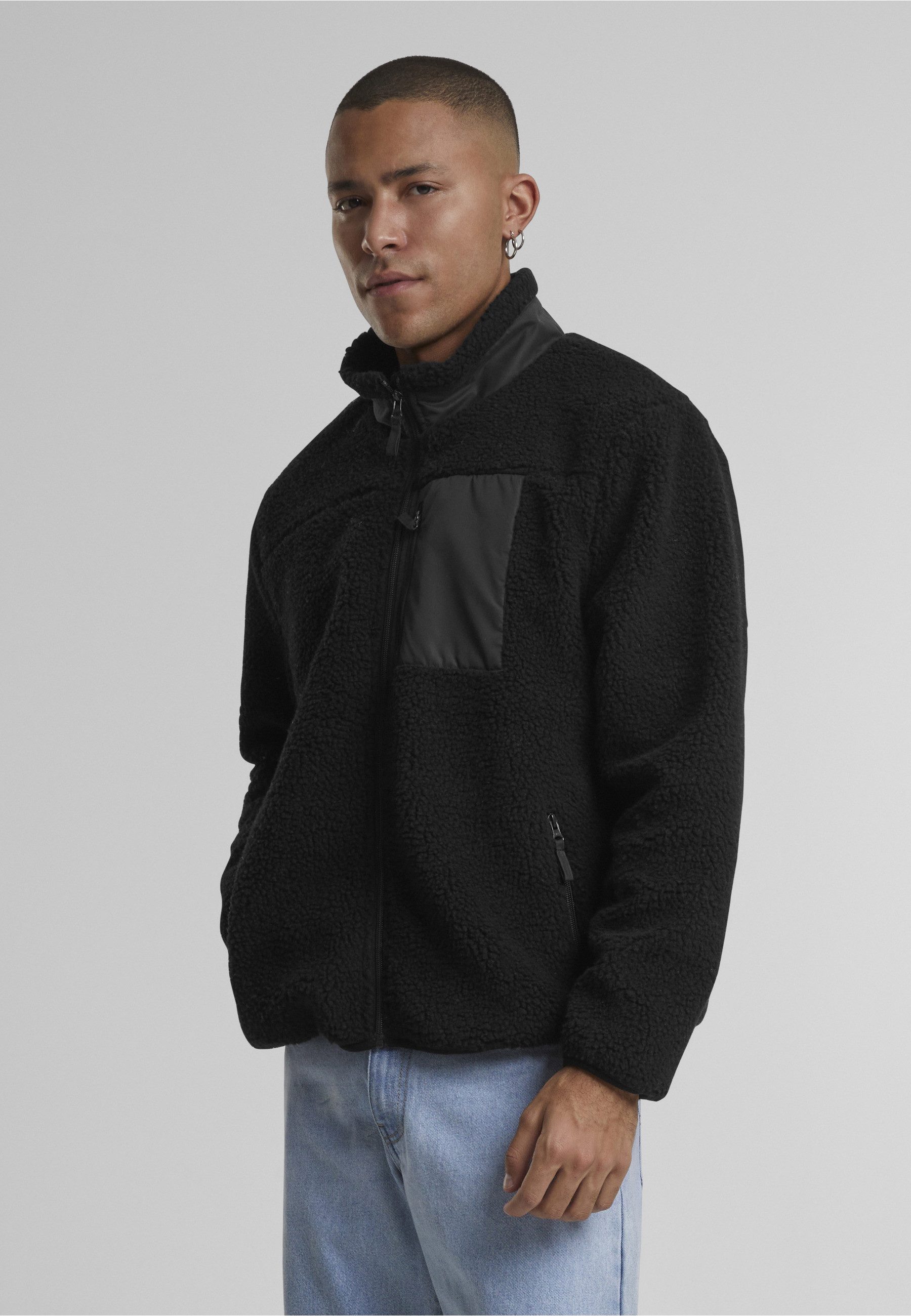 URBAN CLASSICS Winterjacke Urban Classics Teddy Jacket With Stand Up Collar (1-St)