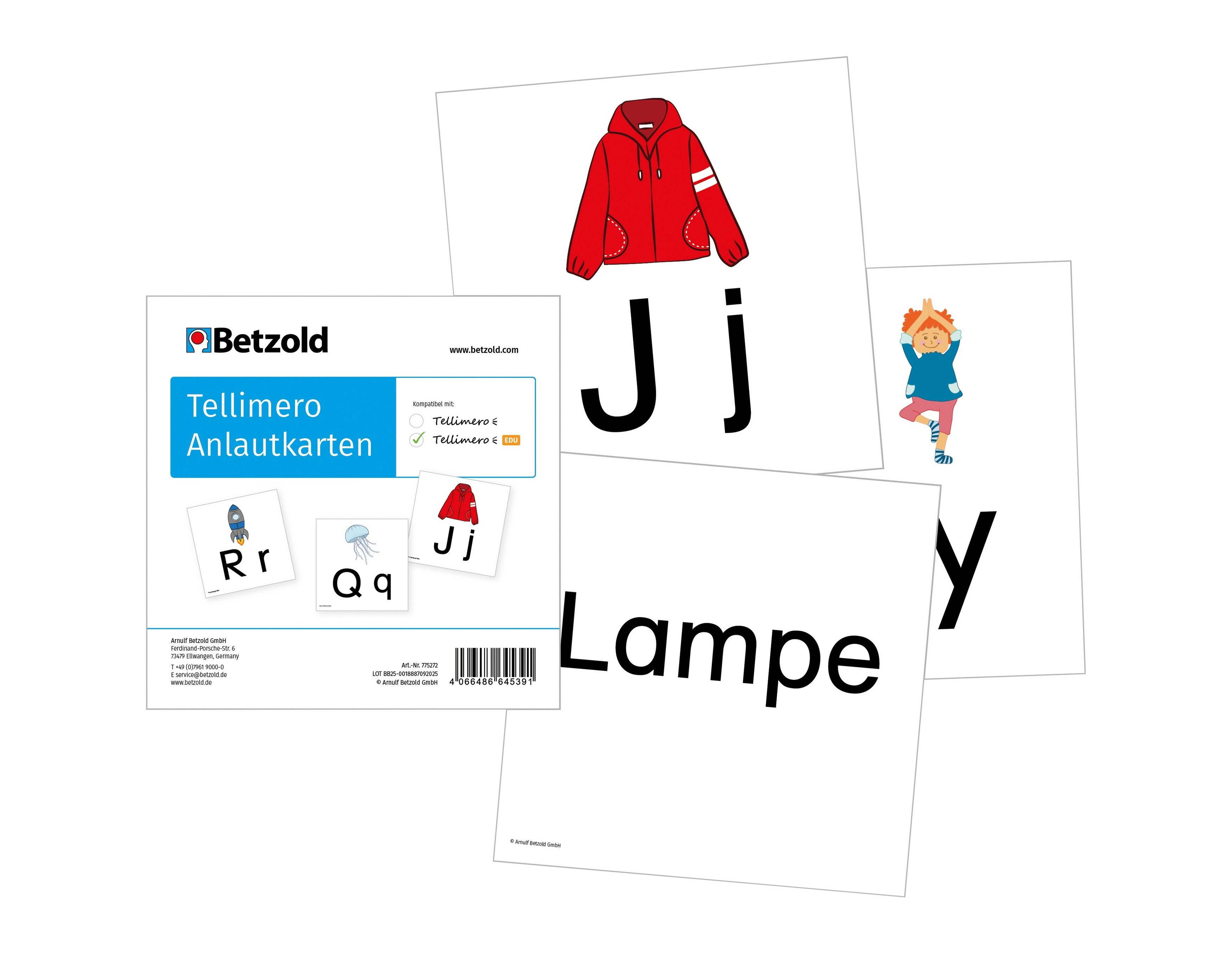 Tellimero Lernspielzeug EDU Anlautkarten 36 Karten Grundschule