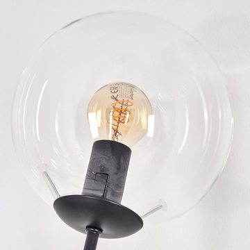 hofstein Stehlampe Stehlampe aus Metall/Glas in Schwarz/Klar, ohne Leuchtmittel, Leuchte mit Glasschirmen(15cm), Schalter, 5xE14, ohne Leuchtmittel