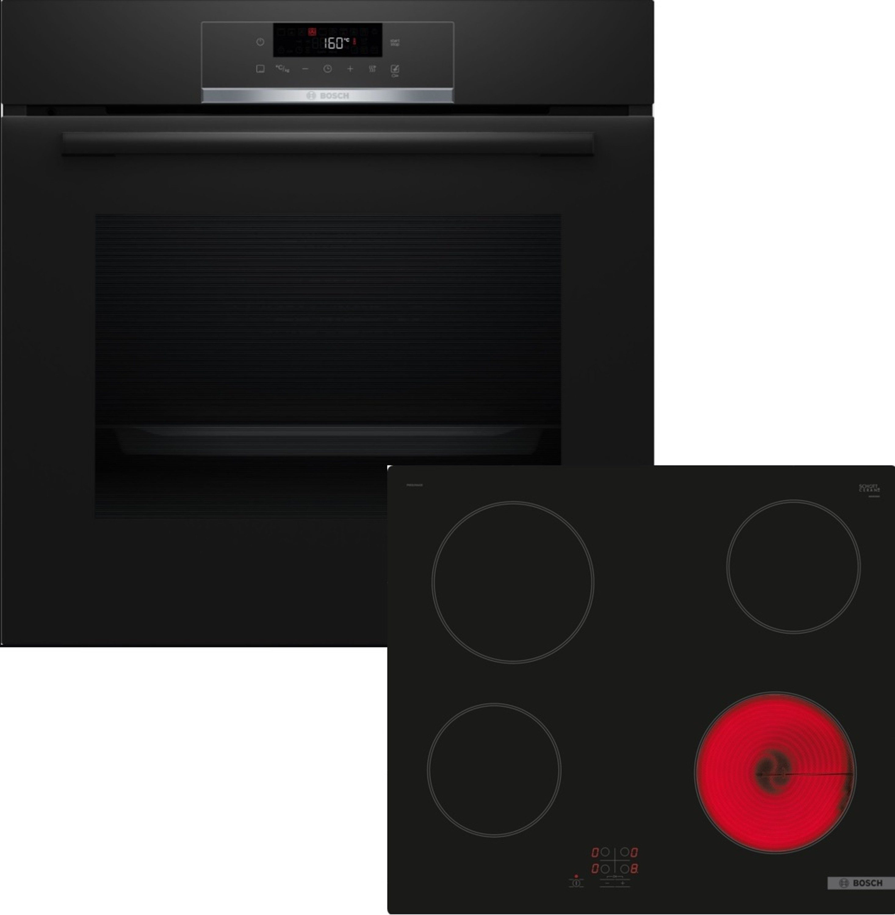 BOSCH Backofen-Set 4 HBA571BB3, mit nachrüstbar, AutoPilot, Halogen-Innenbeleuchtung