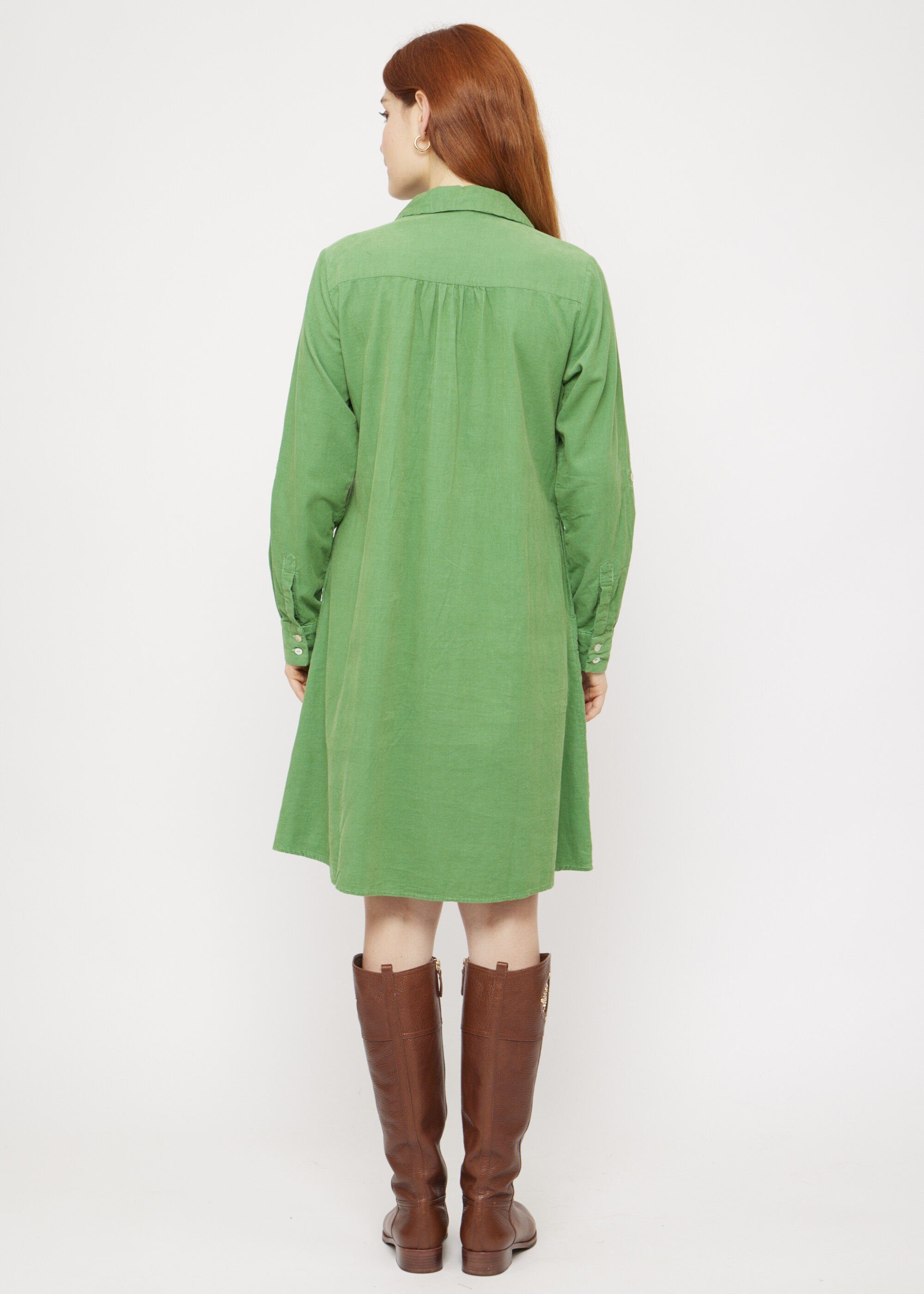 VICCI Germany A-Linien-Kleid aus angenehm Cord weichem Grün