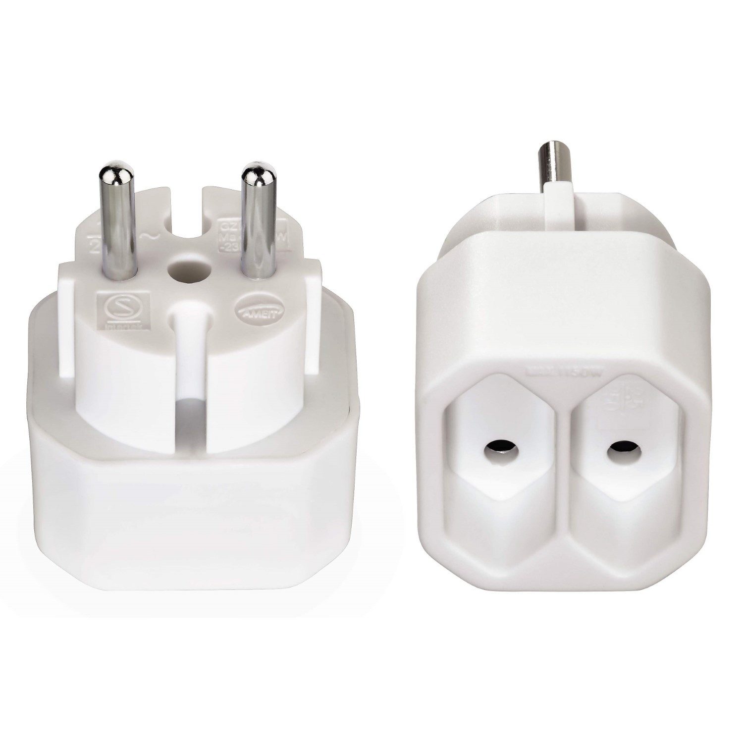 Hama 2x Multi-Stecker 2-Fach Mehrfachstecker Weiß Mehrfachsteckdose (Berührungsschutz), Mehrfachsteckdose 2x Euro-Kupplung Kombi-Adapter Steckdose T-Verteiler – Bild 3 von 5