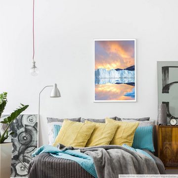 Sinus Art Poster Landschaftsfotografie 60x90cm Poster Sonnenaufgang über einem Gletscher