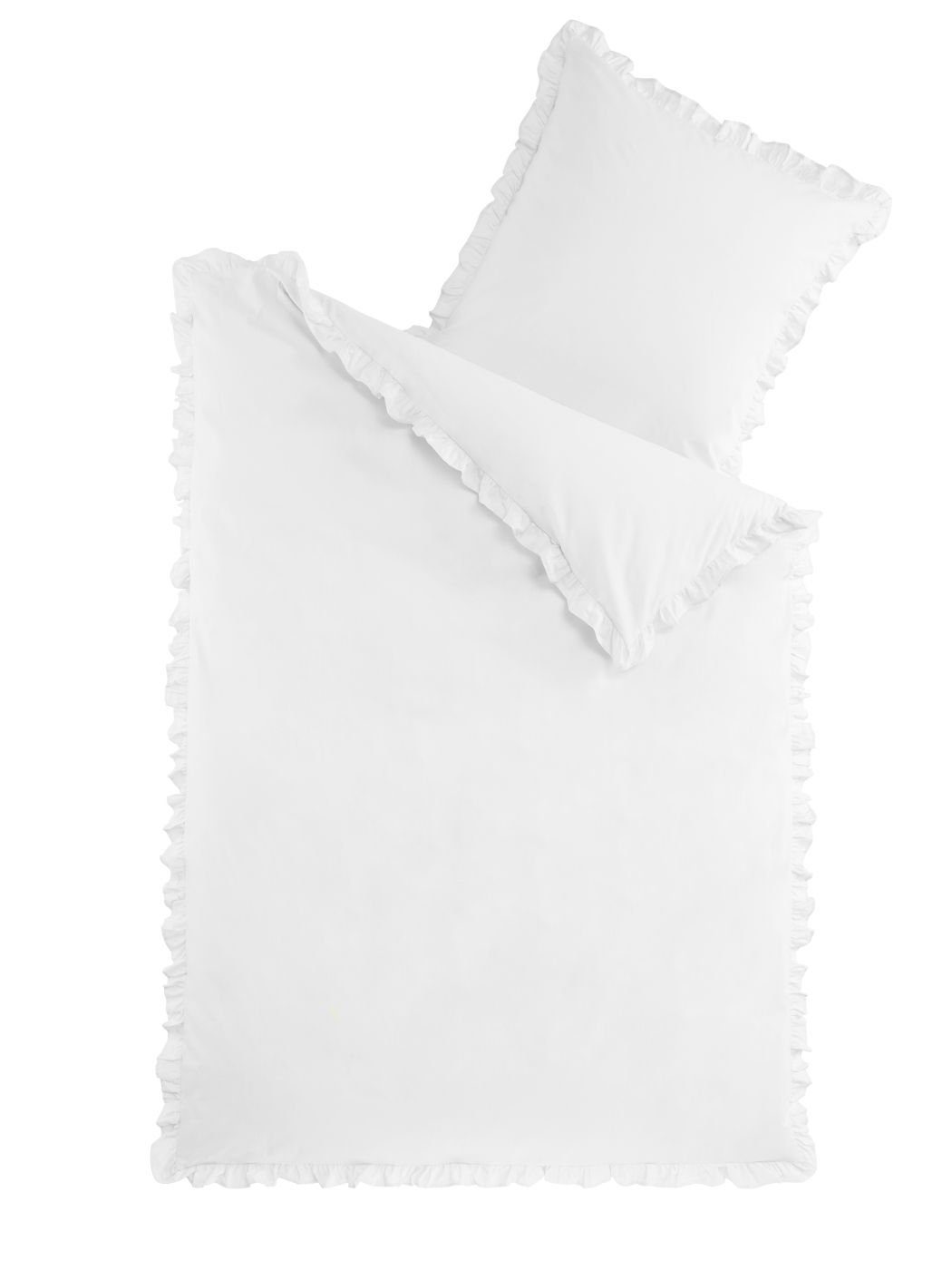 Optidream Bettwäsche Set Renforcé 135x200 Baumwolle weiss weiss, Renforcé, 2 teilig, Sommer Geschenke Idee Frauen Männer weich sale Reißverschluss Partner