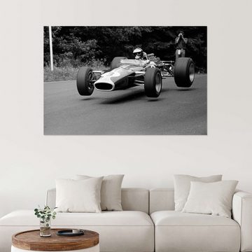 Posterlounge Wandfolie Motorsport Images, Jim Clark hebt ab im Lotus 49 Ford, Nürburgring, 1967, Vintage Fotografie