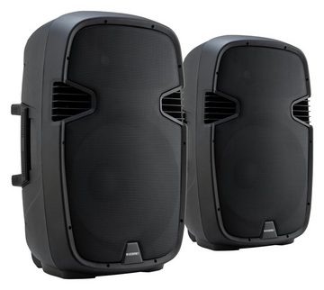 McGrey P215 MA Aktive und Passive PA-Boxen Set Party-Lautsprecher (Bluetooth, 120 W, FM/USB/SD/MP3-Player - 2-Wege-System mit 15" Woofer und 1" Hochtöner)