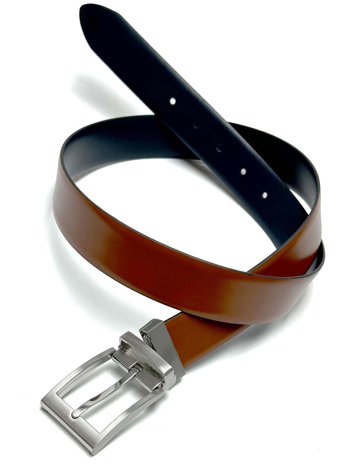 LLOYD Men’s Belts Ledergürtel Wendegürtel 35 mm lässt sich durch Wenden des Streifens in 2 Farben nutzen