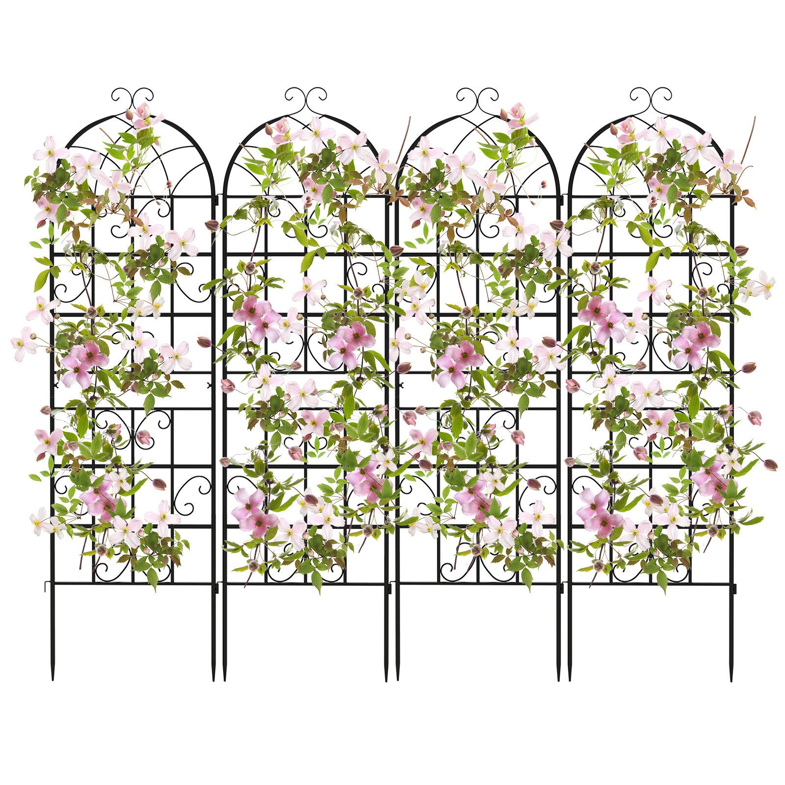 COSTWAY Gartenzaun, (4-St), Rankgitter, Rankhilfe, 4er Set, 180 x 50 cm günstig online kaufen