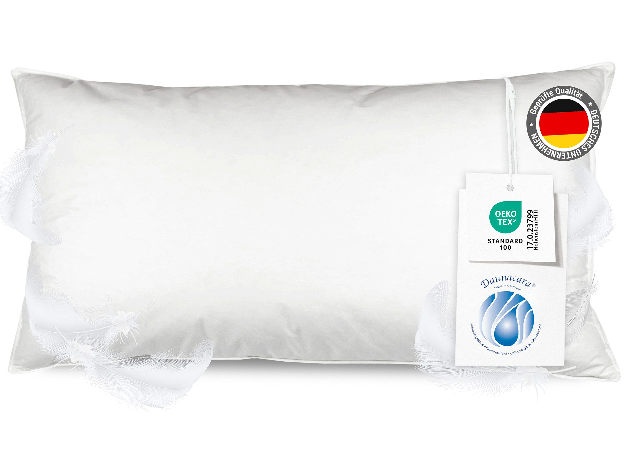 ZOLLNER Kopfkissen, Füllung: 100% Federn, Bauch-, Seiten-, Rückenschläfer, günstig online kaufen