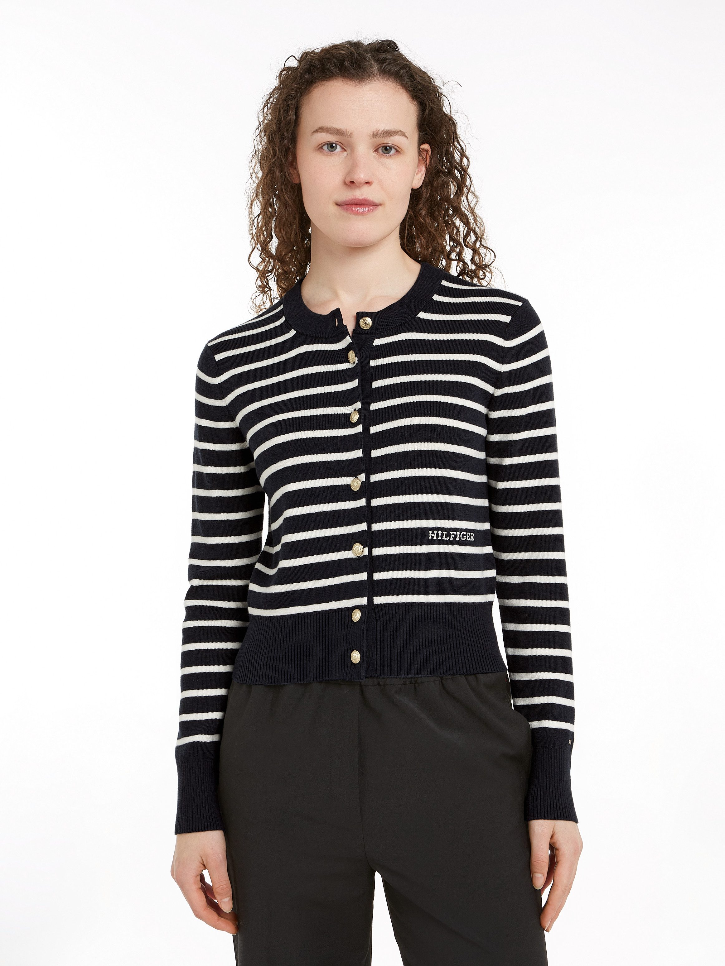 Tommy Hilfiger Strickjacke mit Logoprägung günstig online kaufen