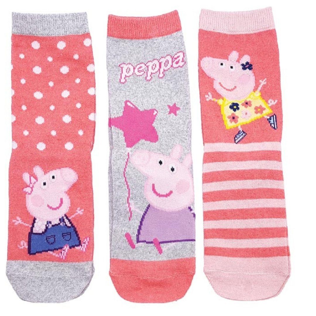 Peppa Pig Socken Peppa Wutz (3-Paar) Socken für Mädchen Gr. 23-34